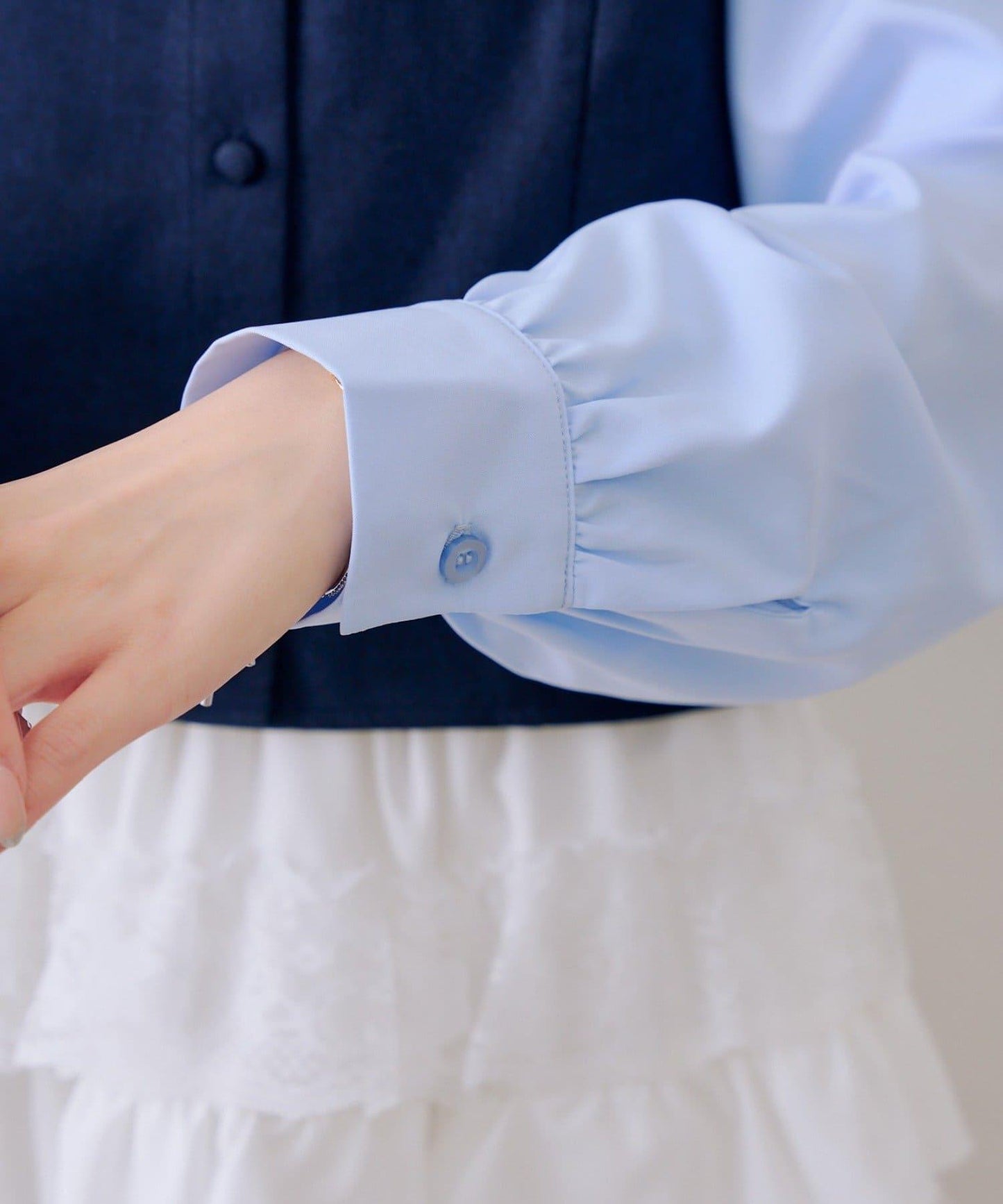 拼接蝴蝶結女式襯衫