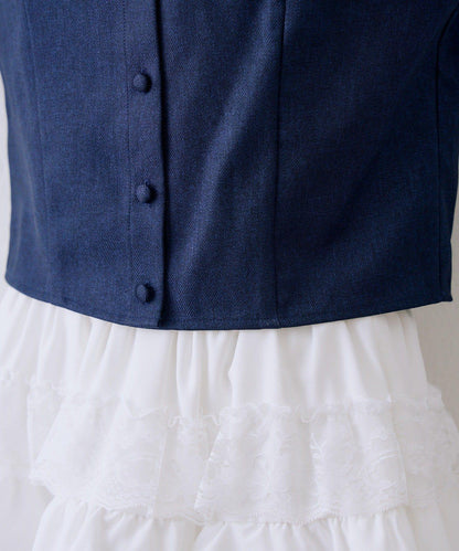 拼接蝴蝶結女式襯衫