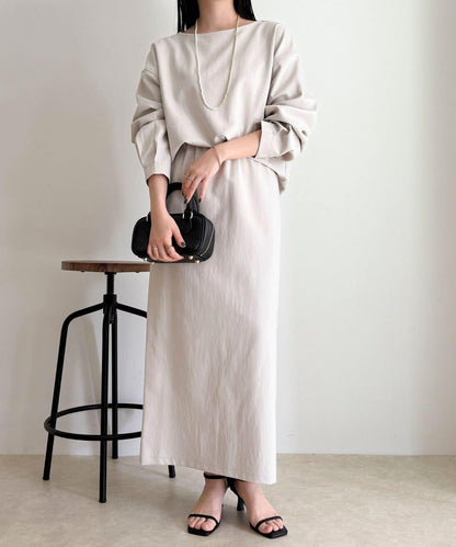 套裝可搭配 繭形 粉感斜紋 上衣