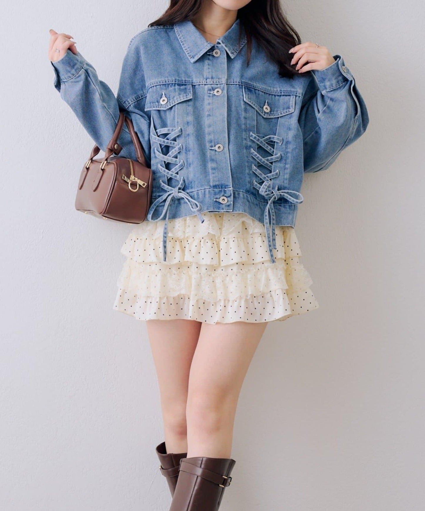 繫帶設計 牛仔夾克