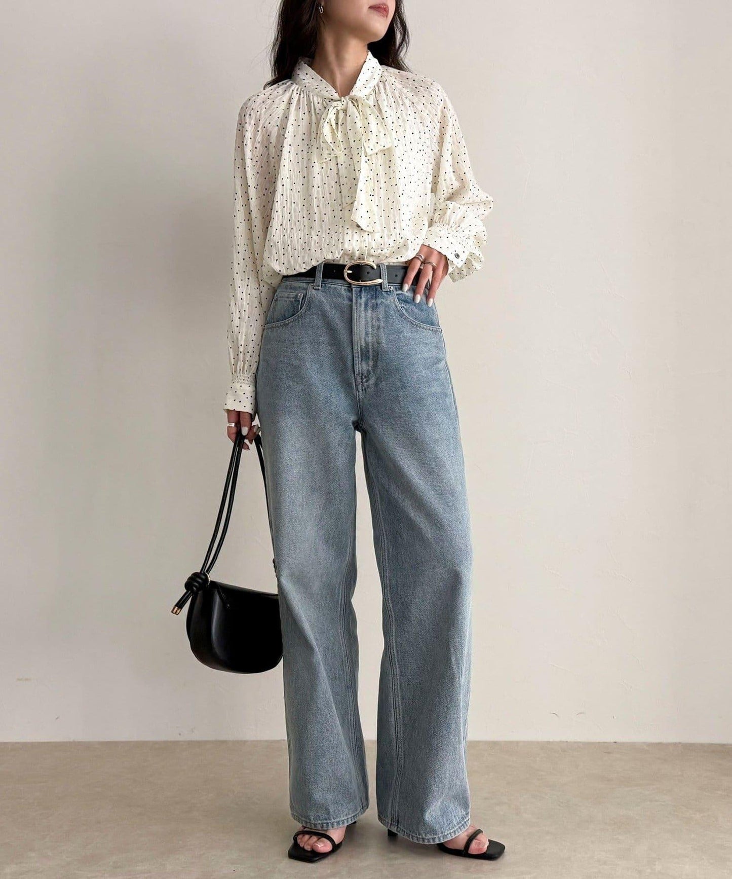 心形波點 蝴蝶結設計 襯衫