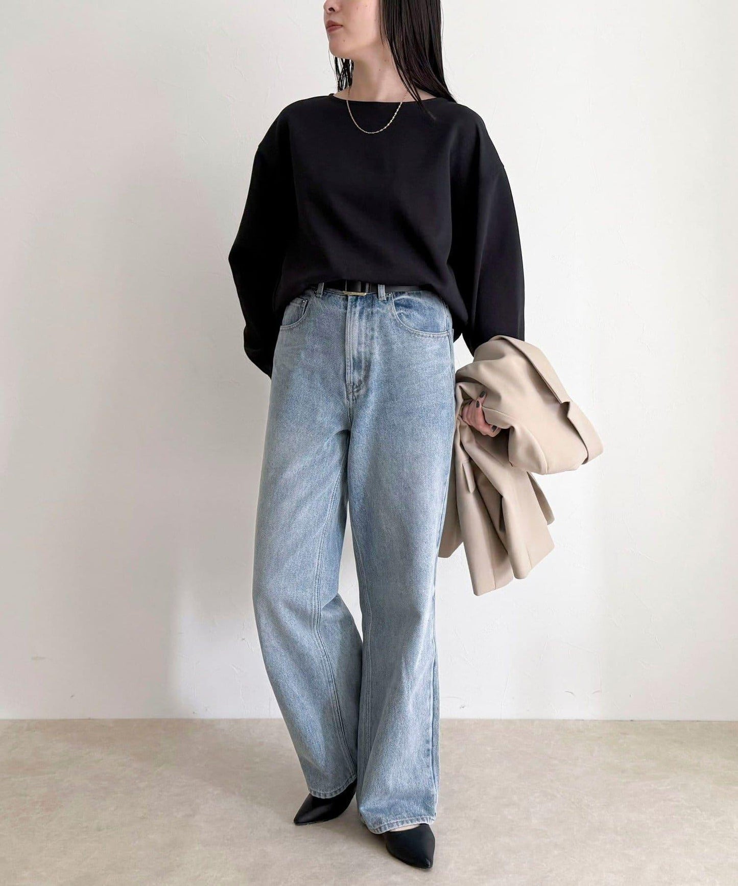 套裝可搭配 繭形 粉感斜紋 上衣