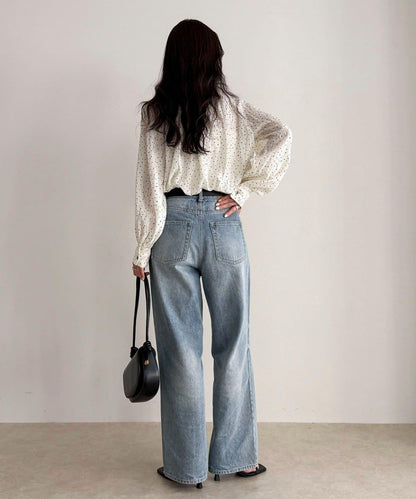 心形波點 蝴蝶結設計 襯衫