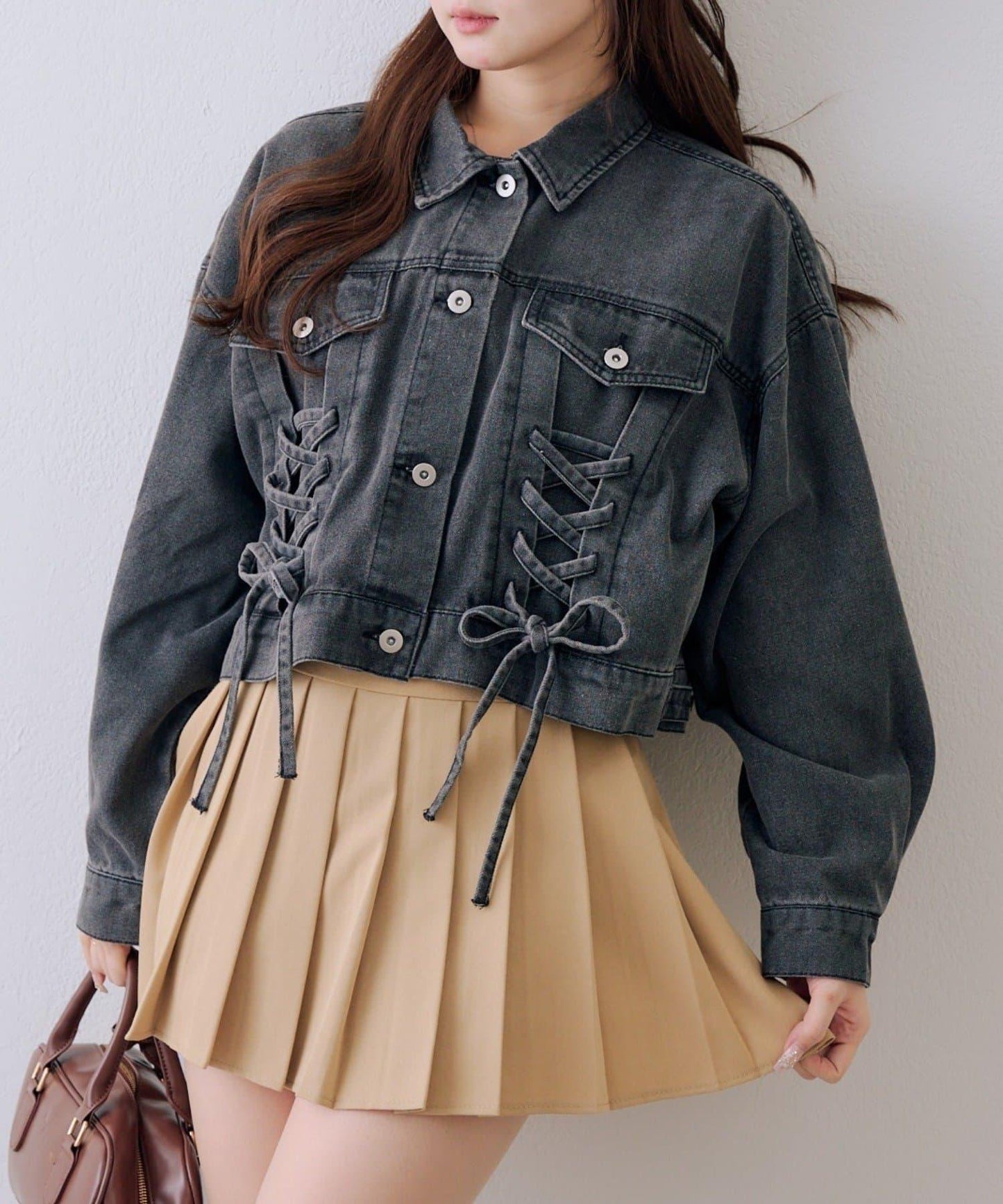 繫帶設計 牛仔夾克