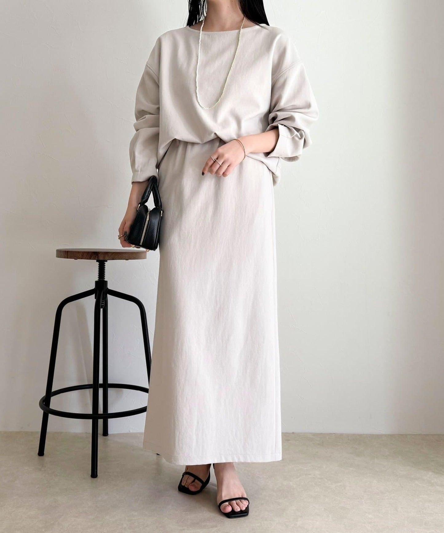 套裝可搭配 繭形 粉感斜紋 上衣