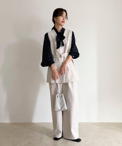 心形波點 蝴蝶結設計 襯衫