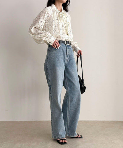 心形波點 蝴蝶結設計 襯衫