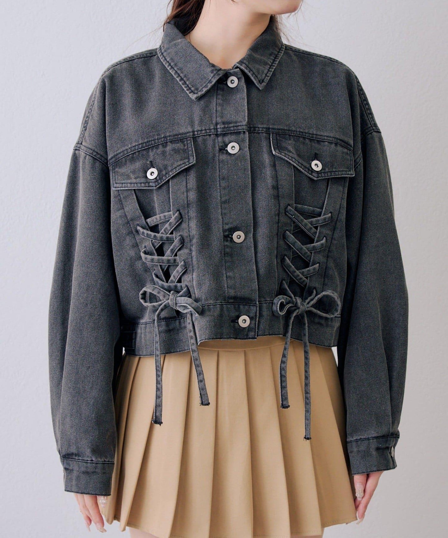 繫帶設計 牛仔夾克