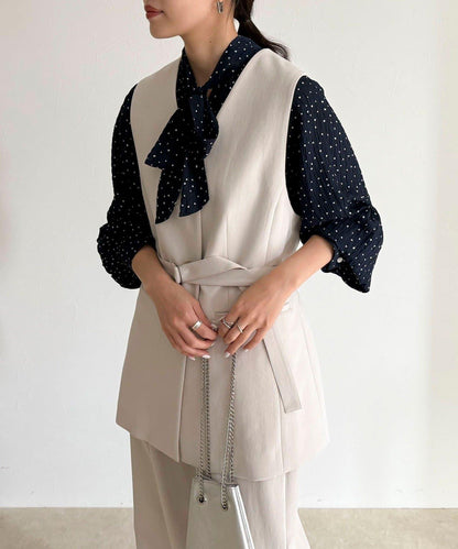 心形波點 蝴蝶結設計 襯衫