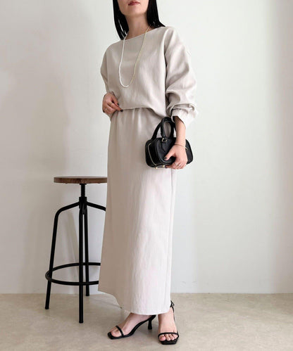 套裝可搭配 繭形 粉感斜紋 上衣