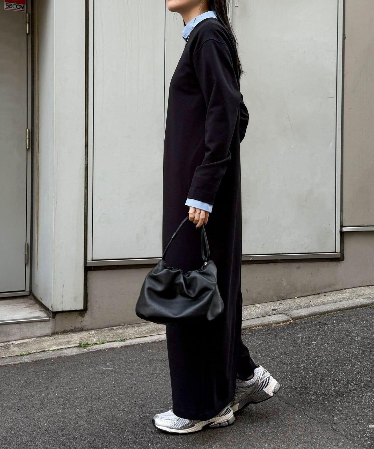 喬其紗腰帶連衣裙