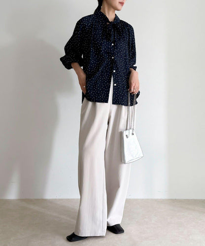 心形波點 蝴蝶結設計 襯衫