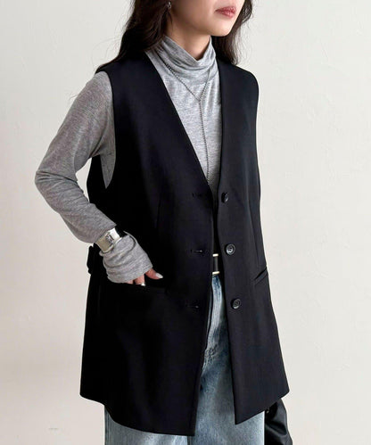 可成套搭配 柔滑斜紋 帶腰帶 馬甲