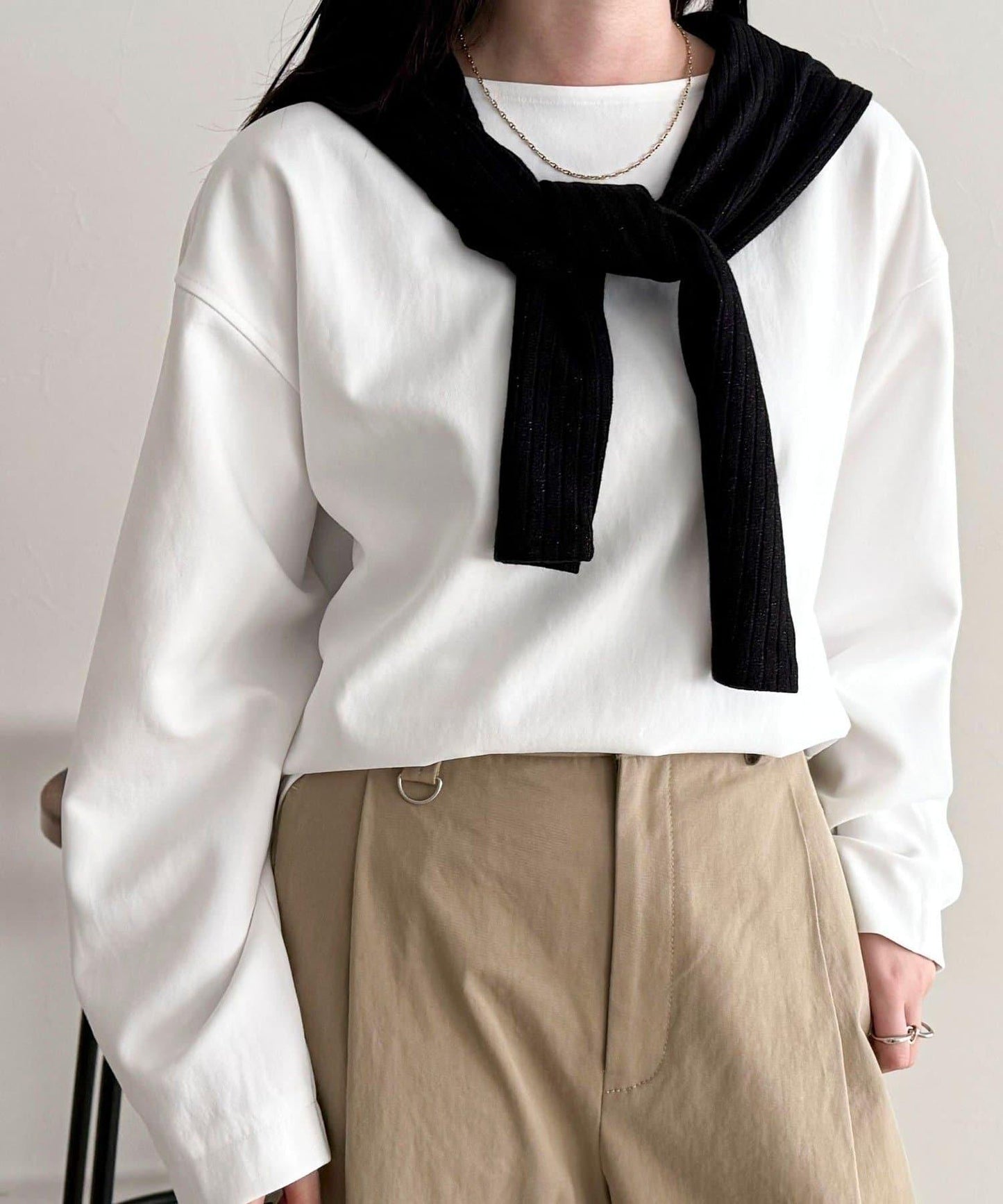 套裝可搭配 繭形 粉感斜紋 上衣