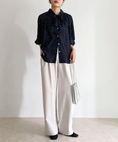 心形波點 蝴蝶結設計 襯衫