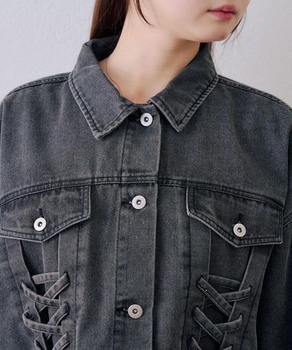 繫帶設計 牛仔夾克