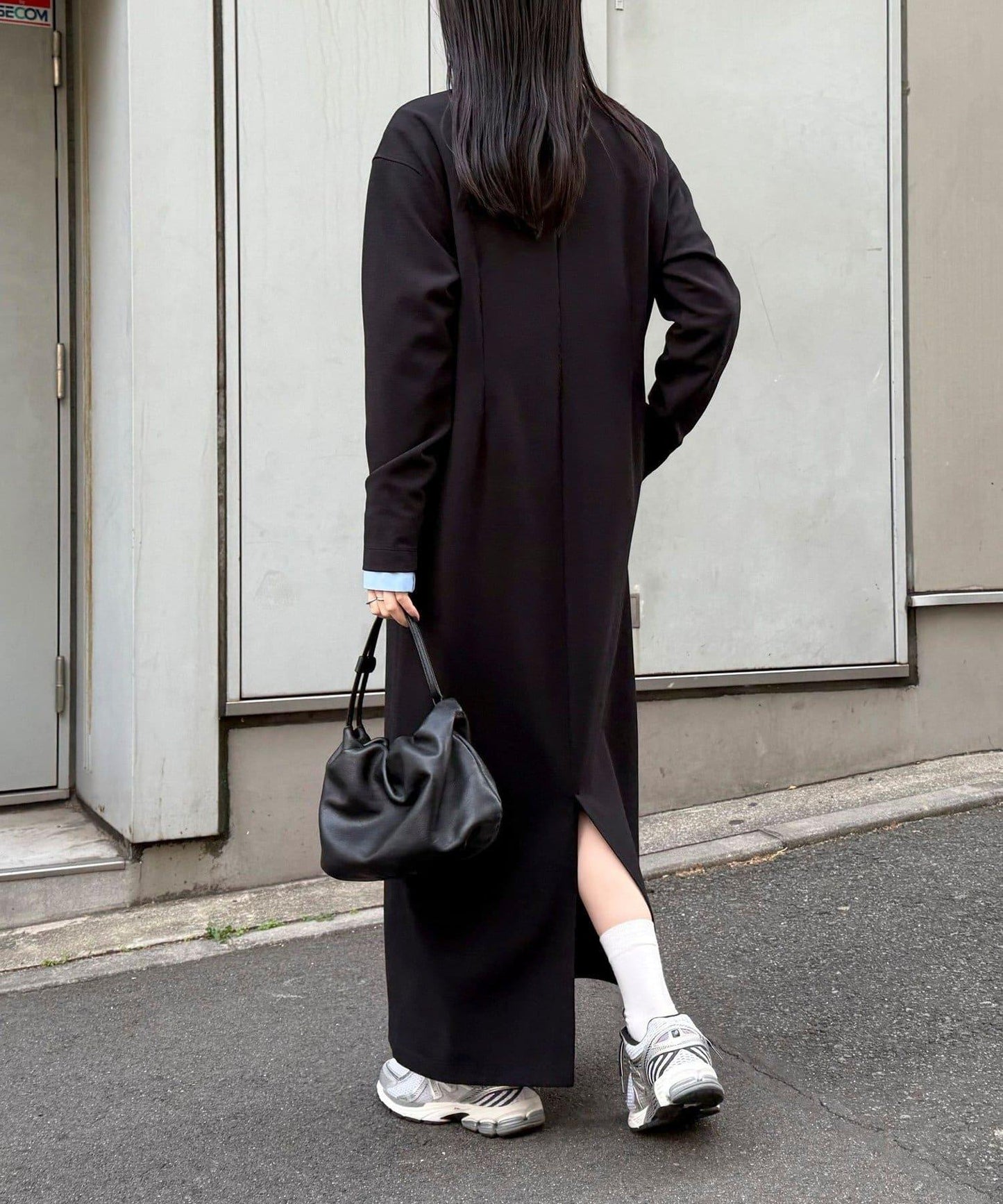 喬其紗腰帶連衣裙