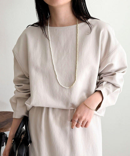 套裝可搭配 繭形 粉感斜紋 上衣