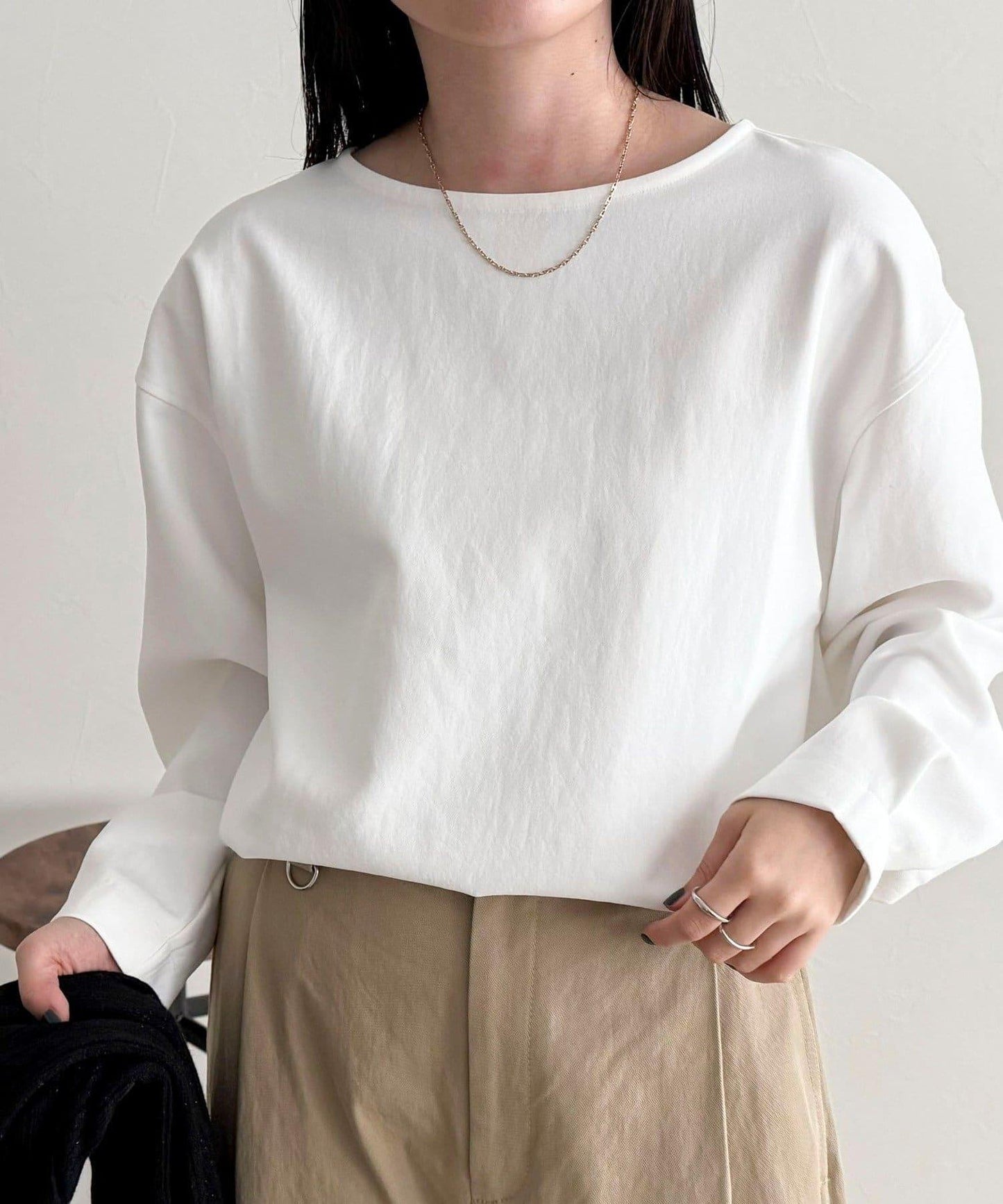 套裝可搭配 繭形 粉感斜紋 上衣