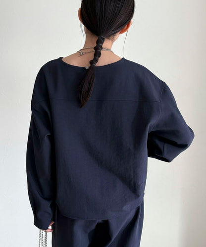 套裝可搭配 繭形 粉感斜紋 上衣