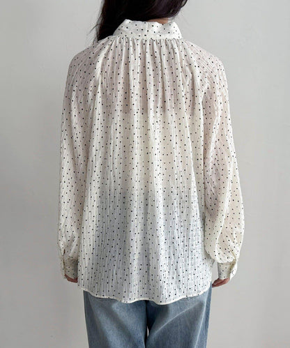 心形波點 蝴蝶結設計 襯衫