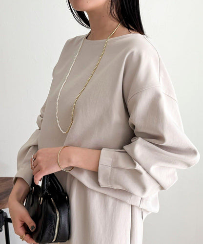 套裝可搭配 繭形 粉感斜紋 上衣