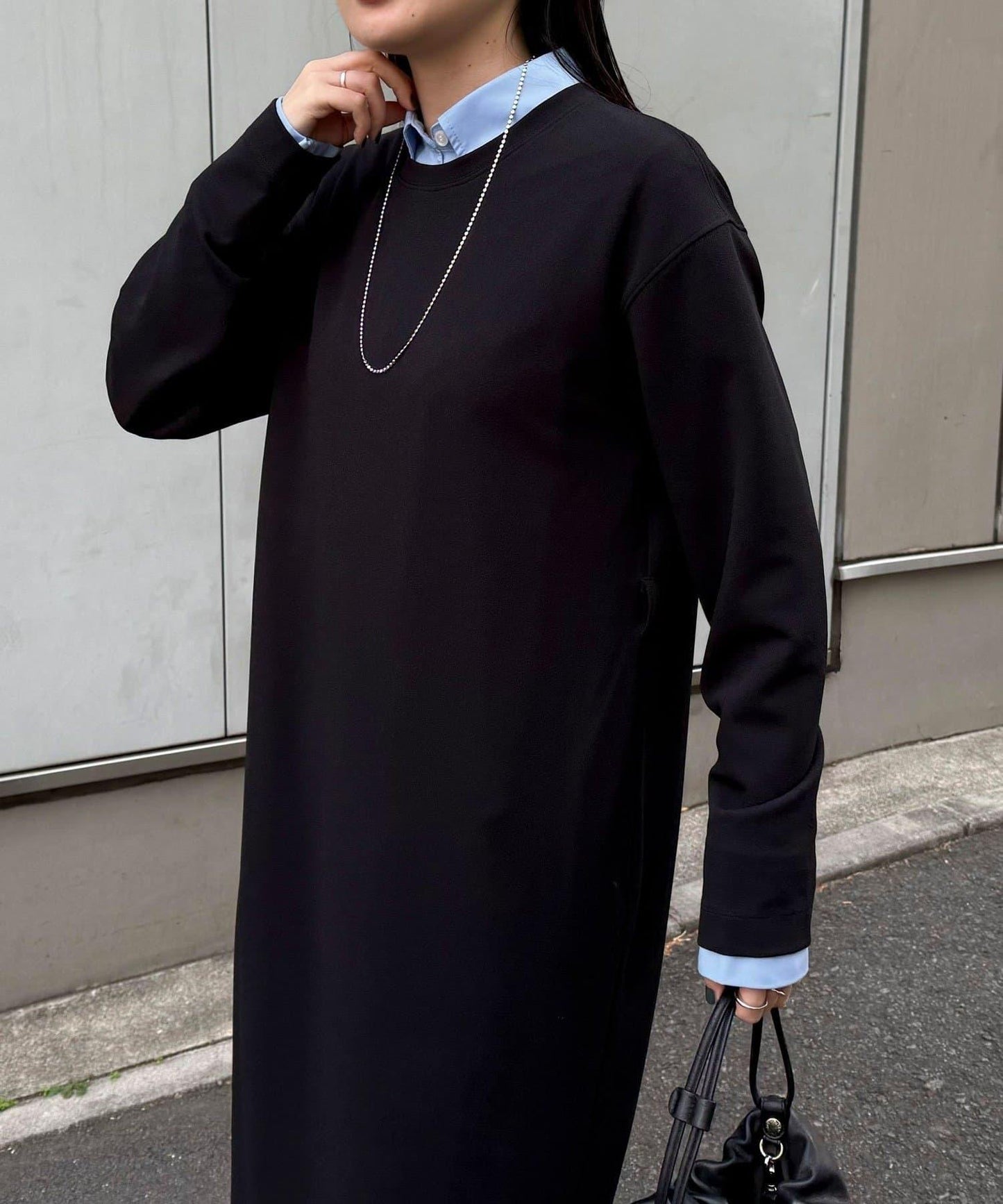 喬其紗腰帶連衣裙