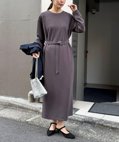 喬其紗腰帶連衣裙