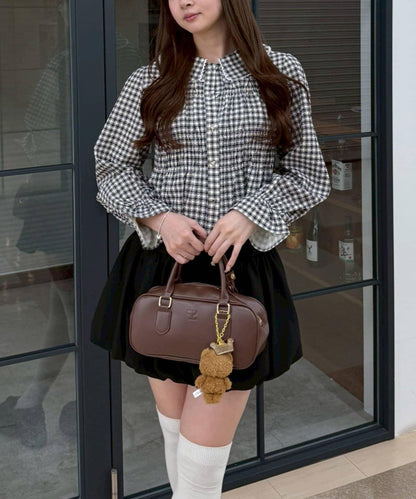 抽褶荷葉下襬女襯衫