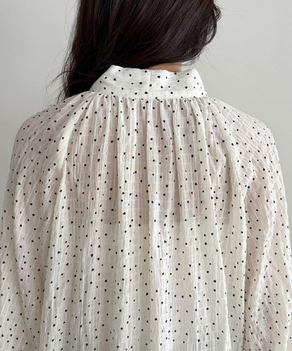 心形波點 蝴蝶結設計 襯衫