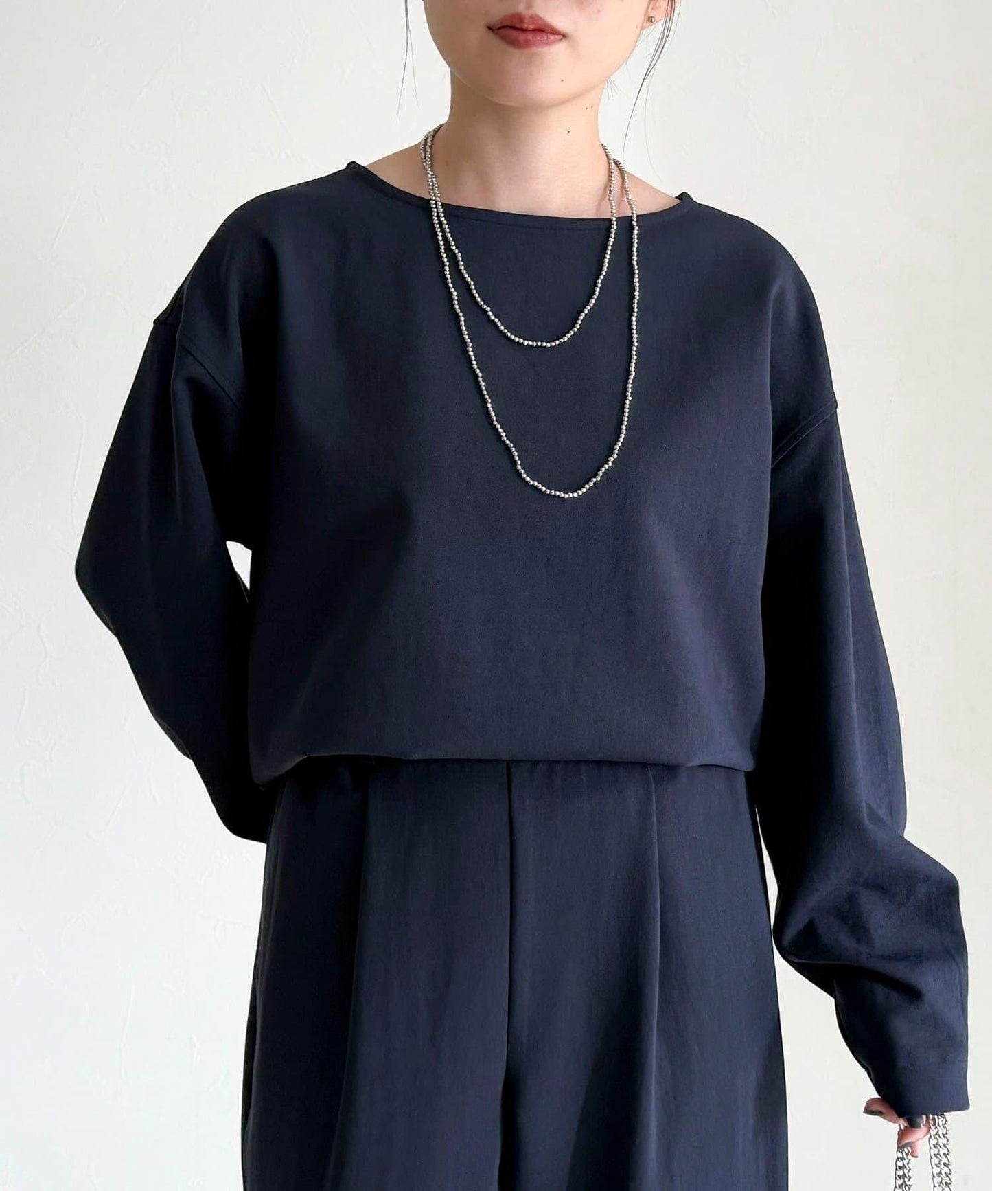 套裝可搭配 繭形 粉感斜紋 上衣