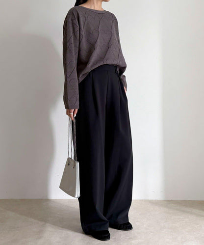 LINEN混紡愛心鏤空針織衫