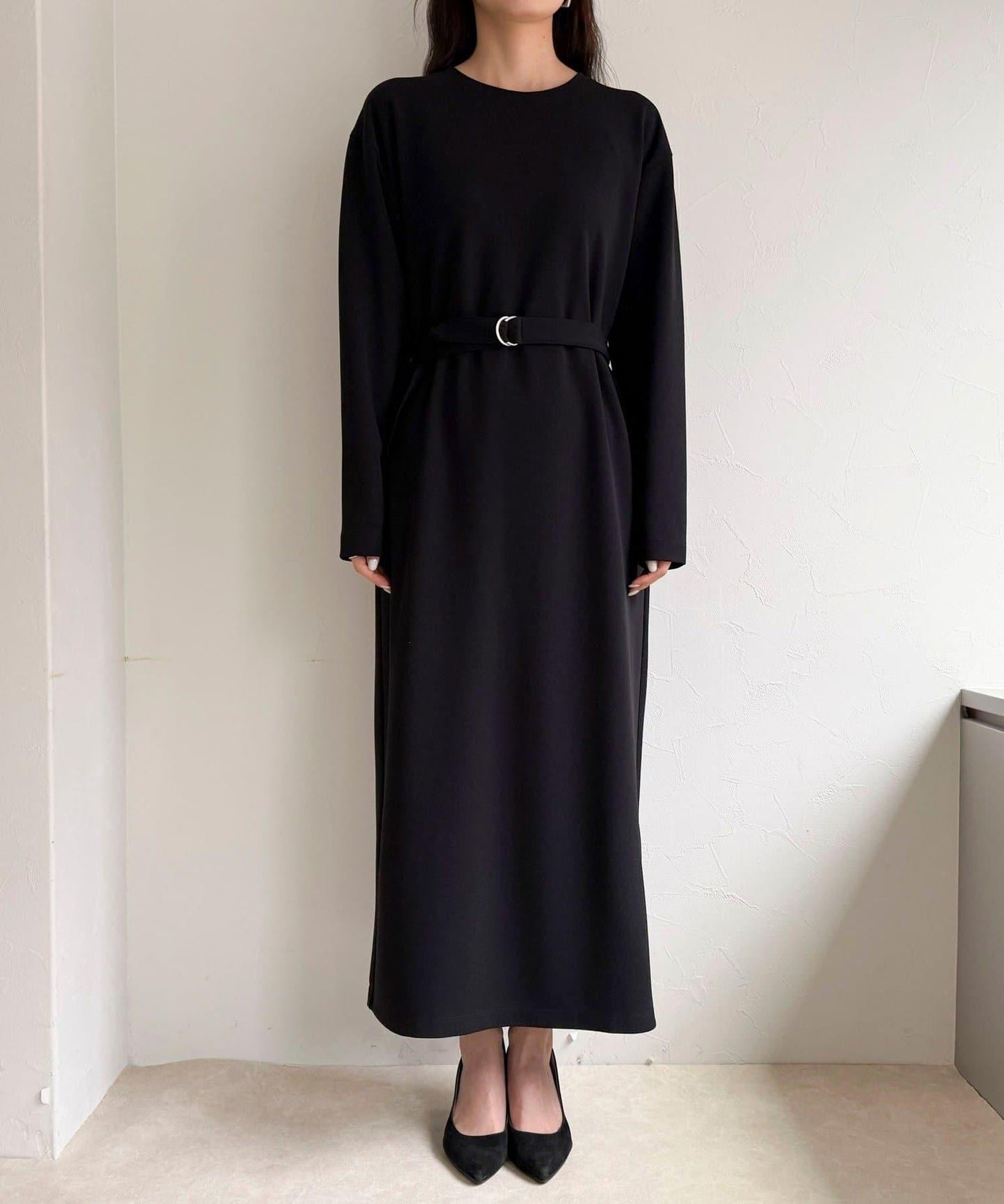 喬其紗腰帶連衣裙