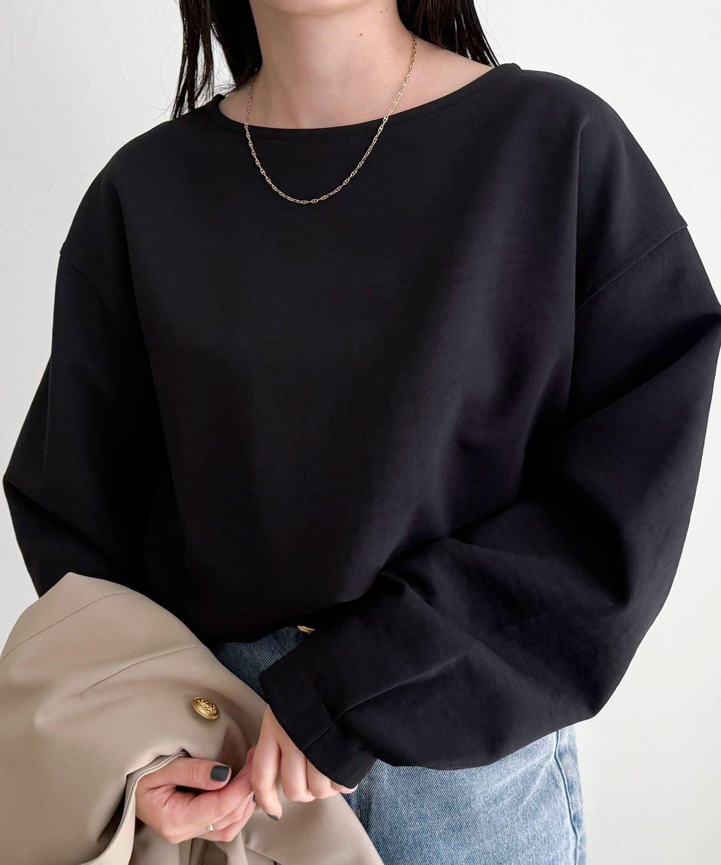 套裝可搭配 繭形 粉感斜紋 上衣