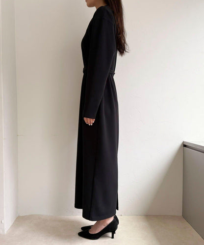 喬其紗腰帶連衣裙