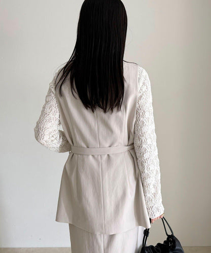 可成套搭配 柔滑斜紋 帶腰帶 馬甲