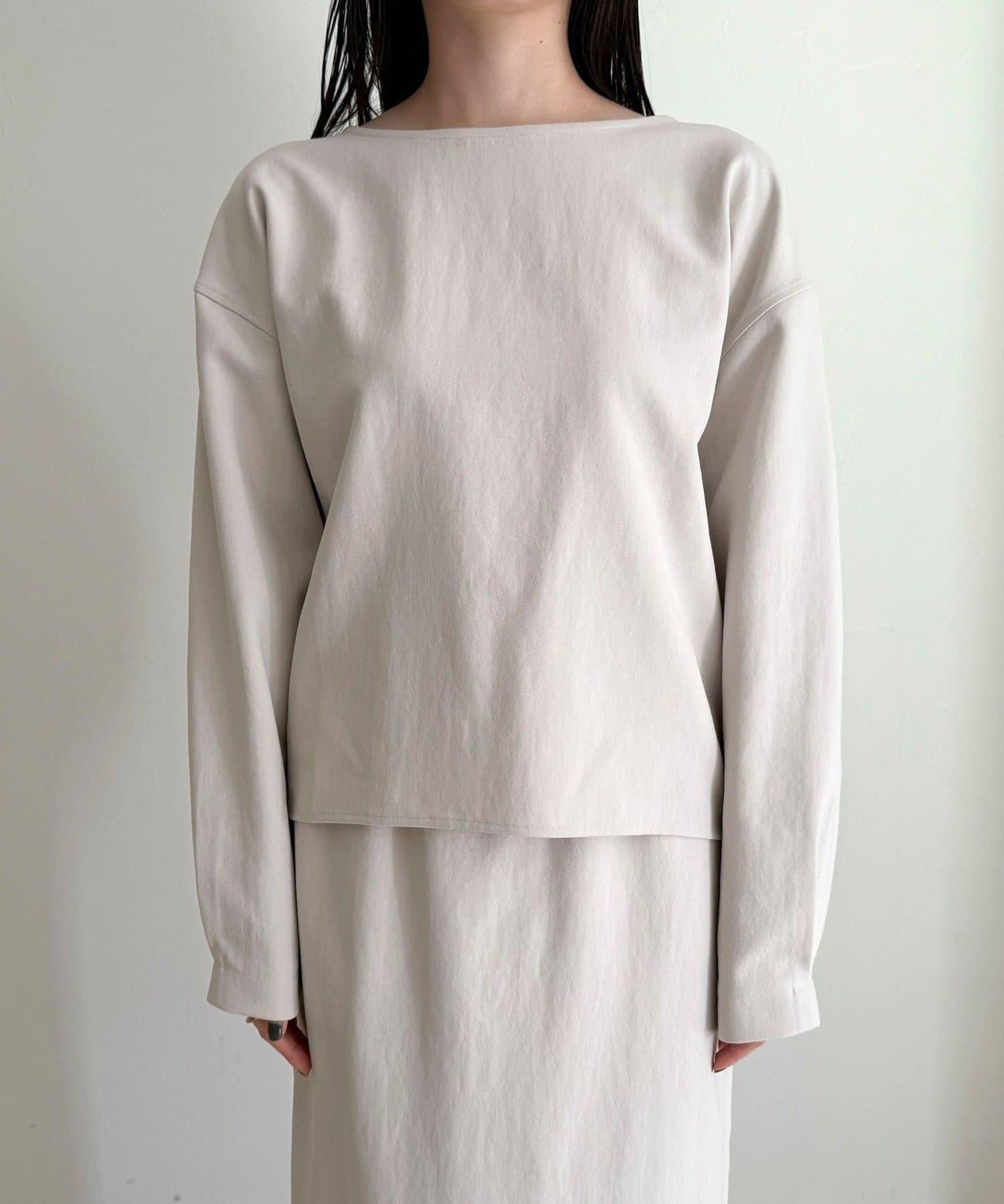 套裝可搭配 繭形 粉感斜紋 上衣