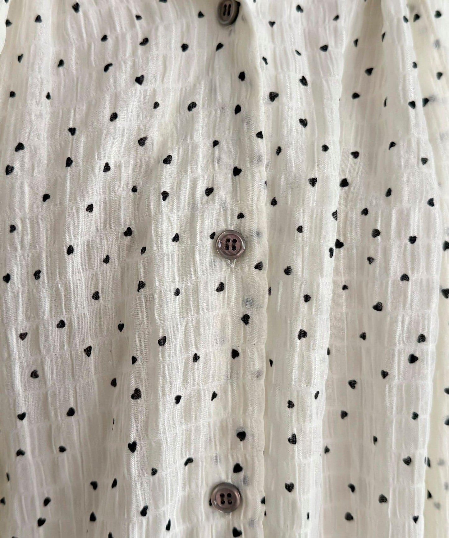 心形波點 蝴蝶結設計 襯衫