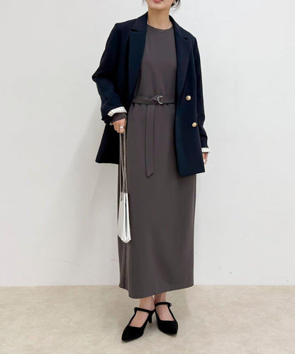 喬其紗腰帶連衣裙