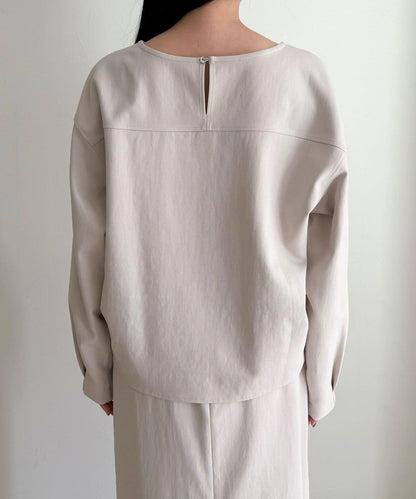 套裝可搭配 繭形 粉感斜紋 上衣