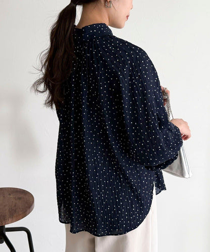 心形波點 蝴蝶結設計 襯衫
