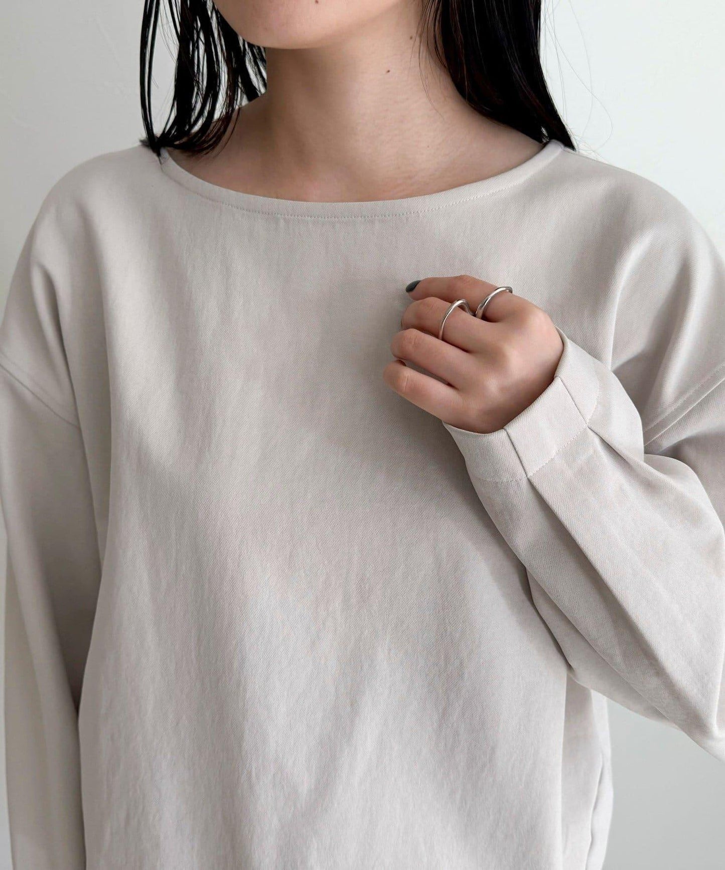 套裝可搭配 繭形 粉感斜紋 上衣