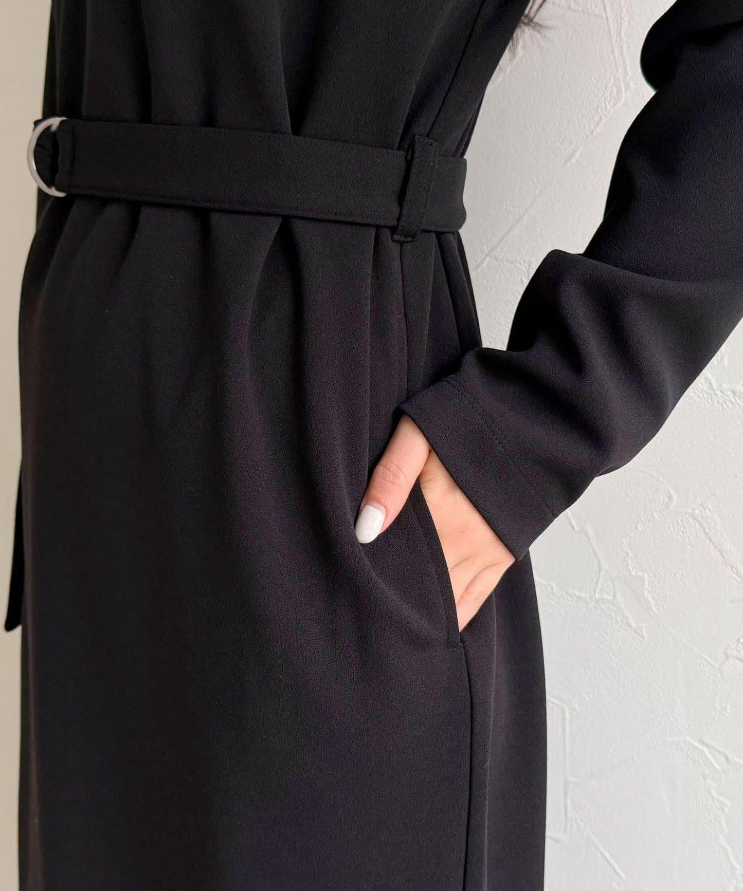 喬其紗腰帶連衣裙