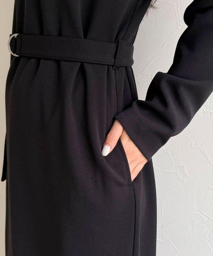 喬其紗腰帶連衣裙