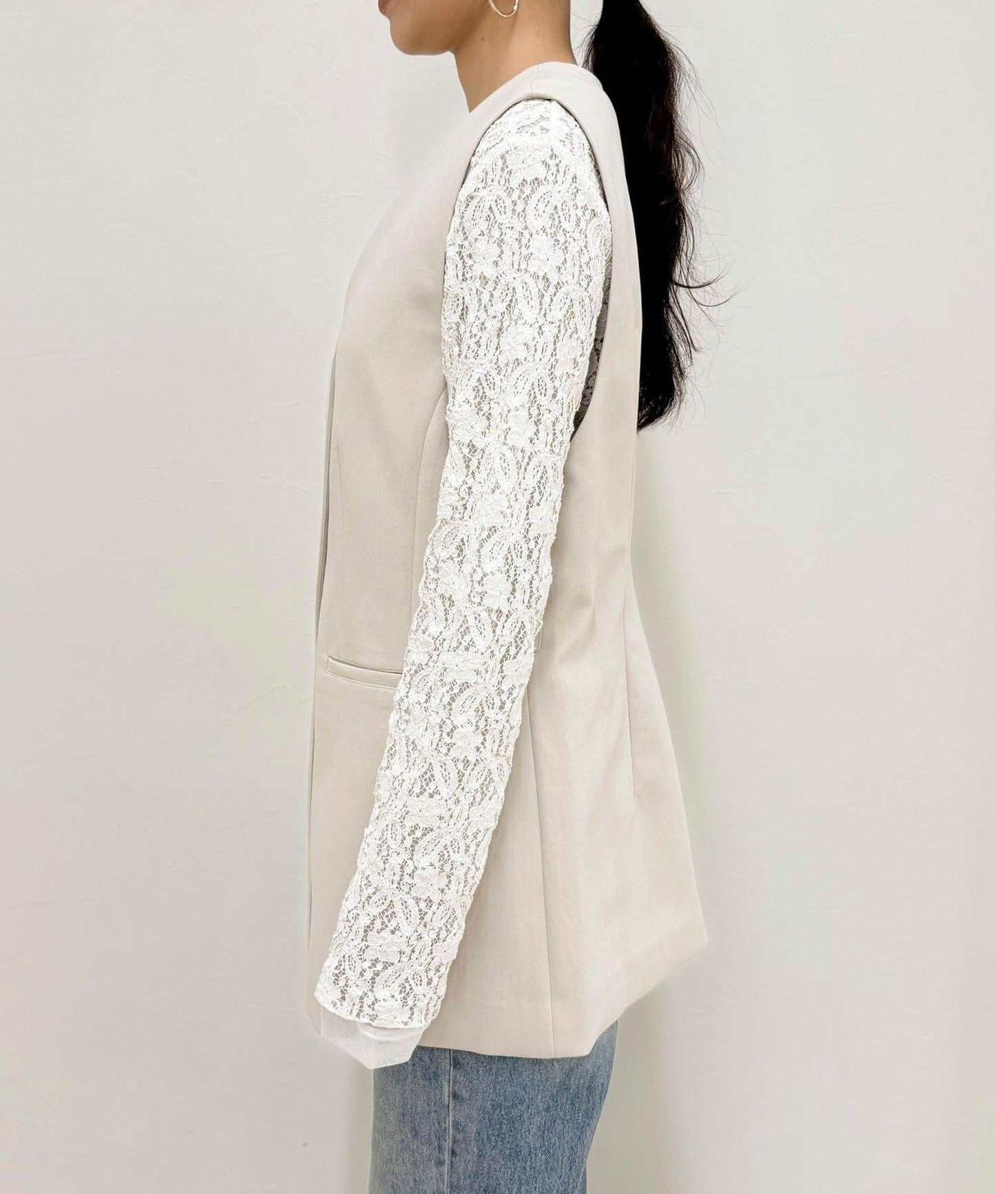 可成套搭配 柔滑斜紋 帶腰帶 馬甲