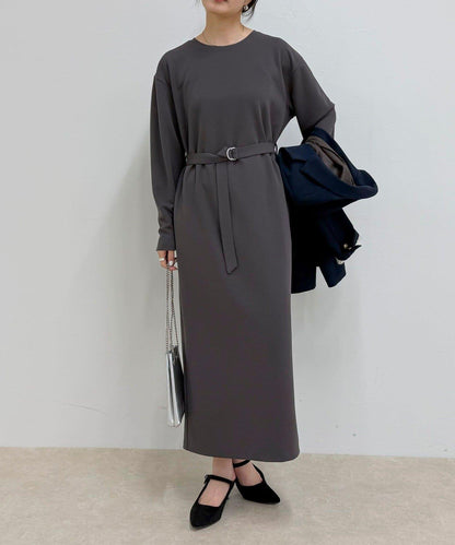 喬其紗腰帶連衣裙