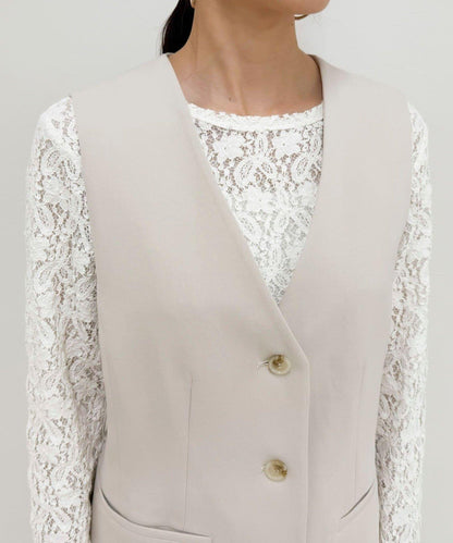 可成套搭配 柔滑斜紋 帶腰帶 馬甲