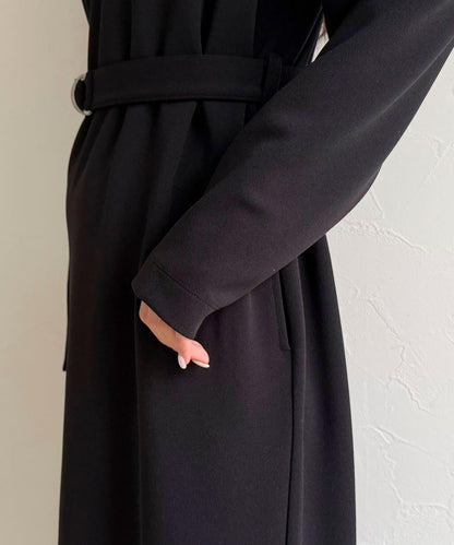 喬其紗腰帶連衣裙