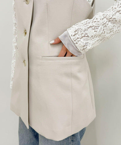 可成套搭配 柔滑斜紋 帶腰帶 馬甲