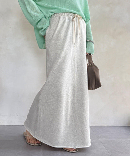 毛圈面料 長款半身裙